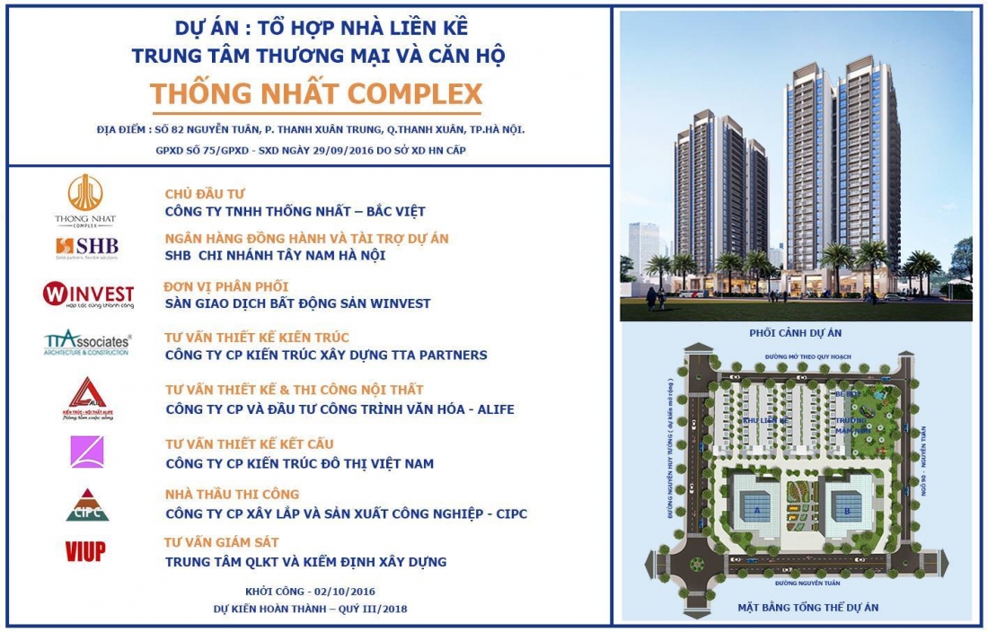 Bảng giá chung cư Thống Nhất Complex 82 Nguyễn Tuân